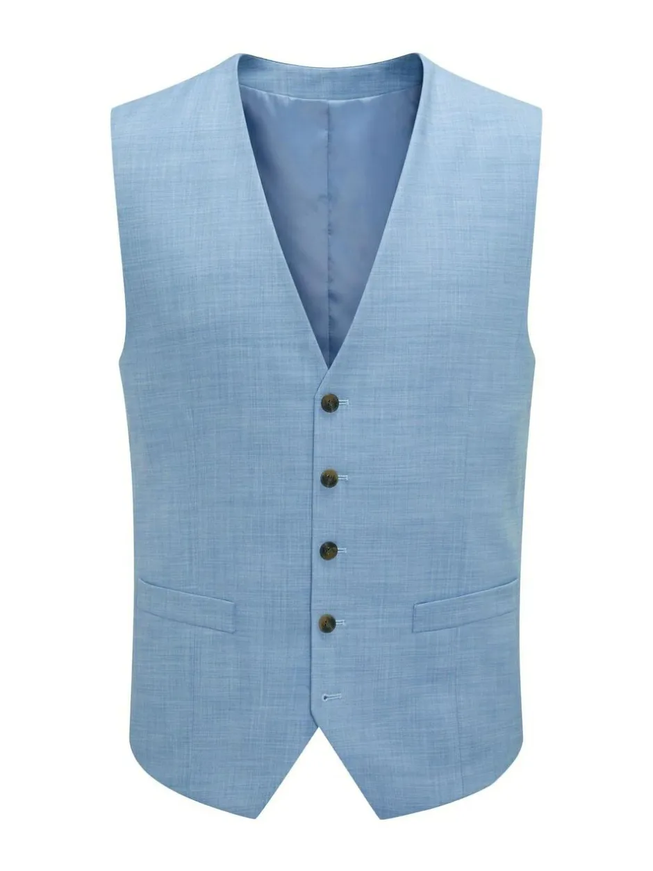 Skopes Blue Tailored Fit Lucien Suit Waistcoat Sale
