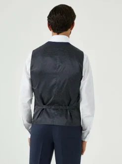Skopes Blue Tailored Fit Wool Blend Joss Suit Waistcoat Outlet