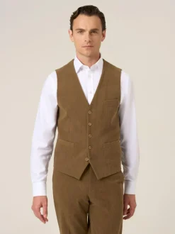 Skopes Dorsey Suit Corduroy Waistcoat Brown Hot