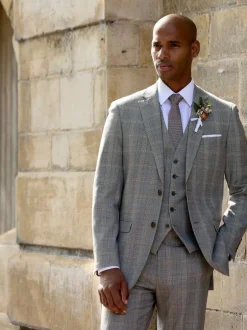 Skopes Brown Haley Tailored Fit Check Suit Jacket Discount