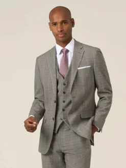 Skopes Brown Haley Tailored Fit Check Suit Jacket Discount