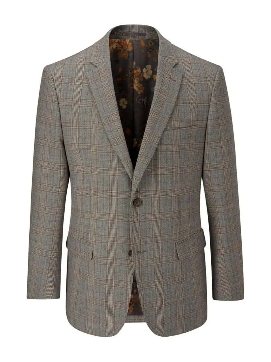 Skopes Brown Haley Tailored Fit Check Suit Jacket Discount