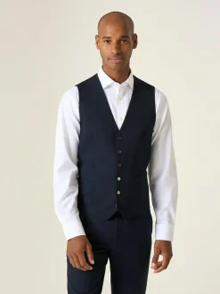 Skopes Dark Navy Blue Single Breasted Harcourt Single Breasted Tailored Fit Suit Waistcoat Hot