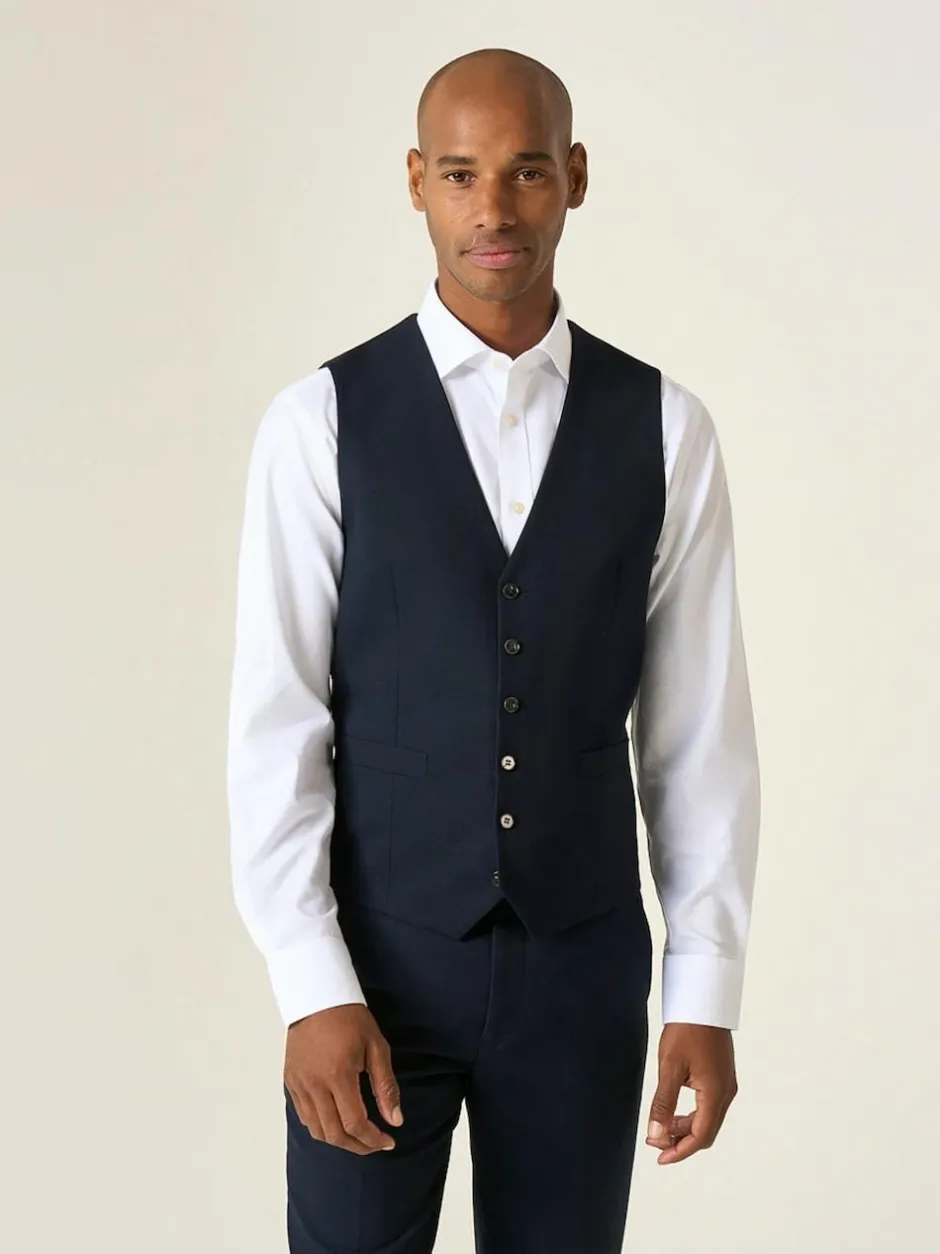 Skopes Dark Navy Blue Single Breasted Harcourt Single Breasted Tailored Fit Suit Waistcoat Hot