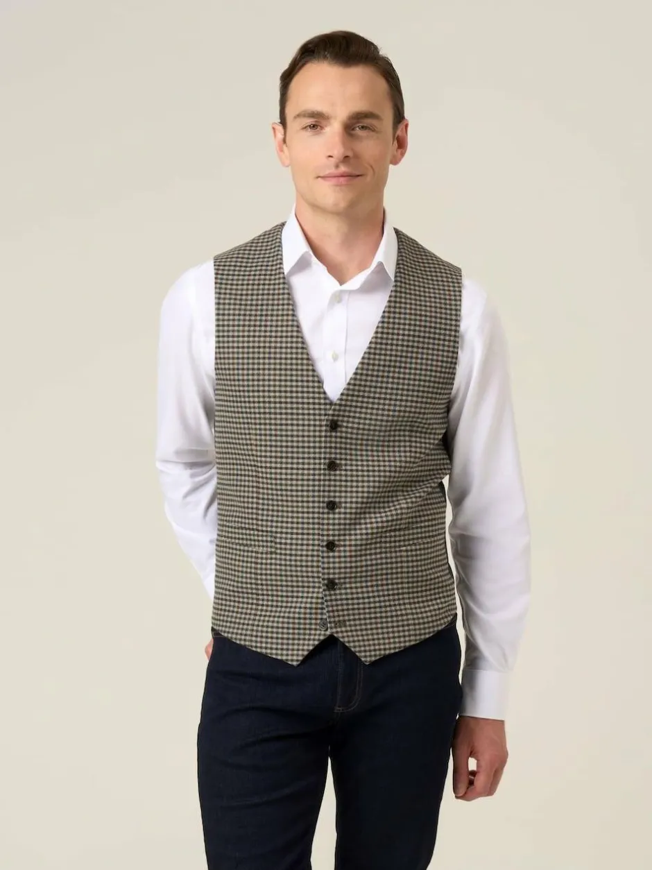 Skopes Green Boston Check Waistcoat Hot