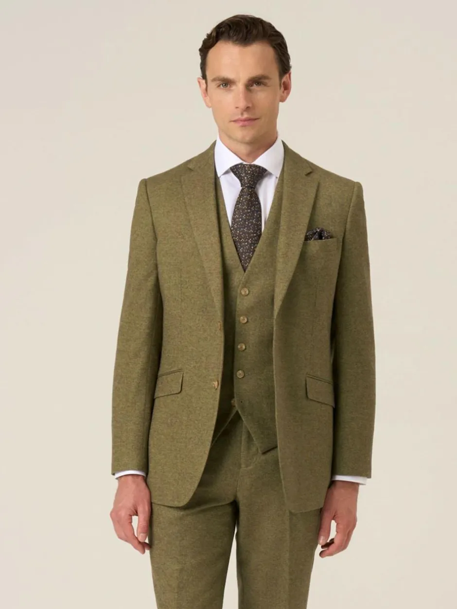 Skopes Fox Tailored Fit Textured Suit Jacket Green Hot