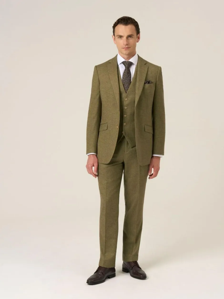Skopes Fox Tailored Fit Textured Suit Jacket Green Hot