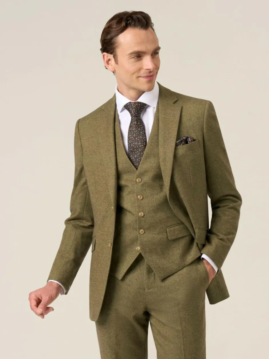 Skopes Fox Tailored Fit Textured Suit Jacket Green Hot