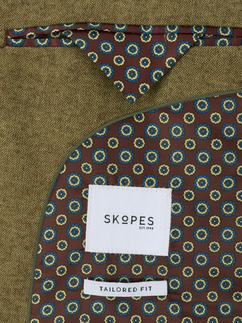 Skopes Fox Tailored Fit Textured Suit Jacket Green Hot