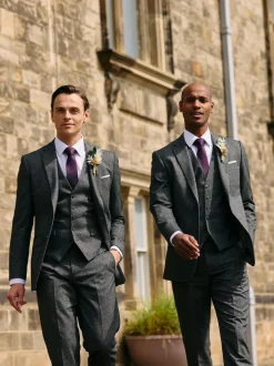 Skopes Fox Textured Suit Waistcoat Grey Discount