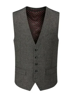 Skopes Fox Textured Suit Waistcoat Grey Discount