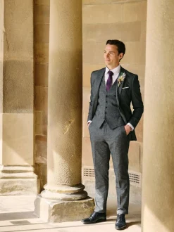 Skopes Fox Textured Suit Waistcoat Grey Discount
