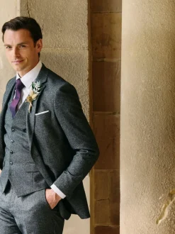Skopes Fox Textured Suit Waistcoat Grey Discount