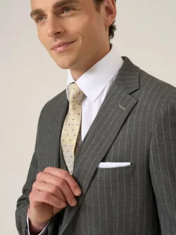 Skopes Grey Single Breasted Cassius Tailored Fit Stripe Suit Jacket Best