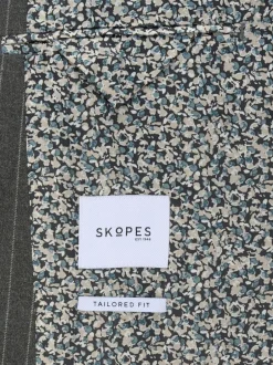 Skopes Grey Single Breasted Cassius Tailored Fit Stripe Suit Jacket Best
