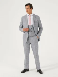 Skopes Slim Fit Anello Check Suit Jacket Grey Discount