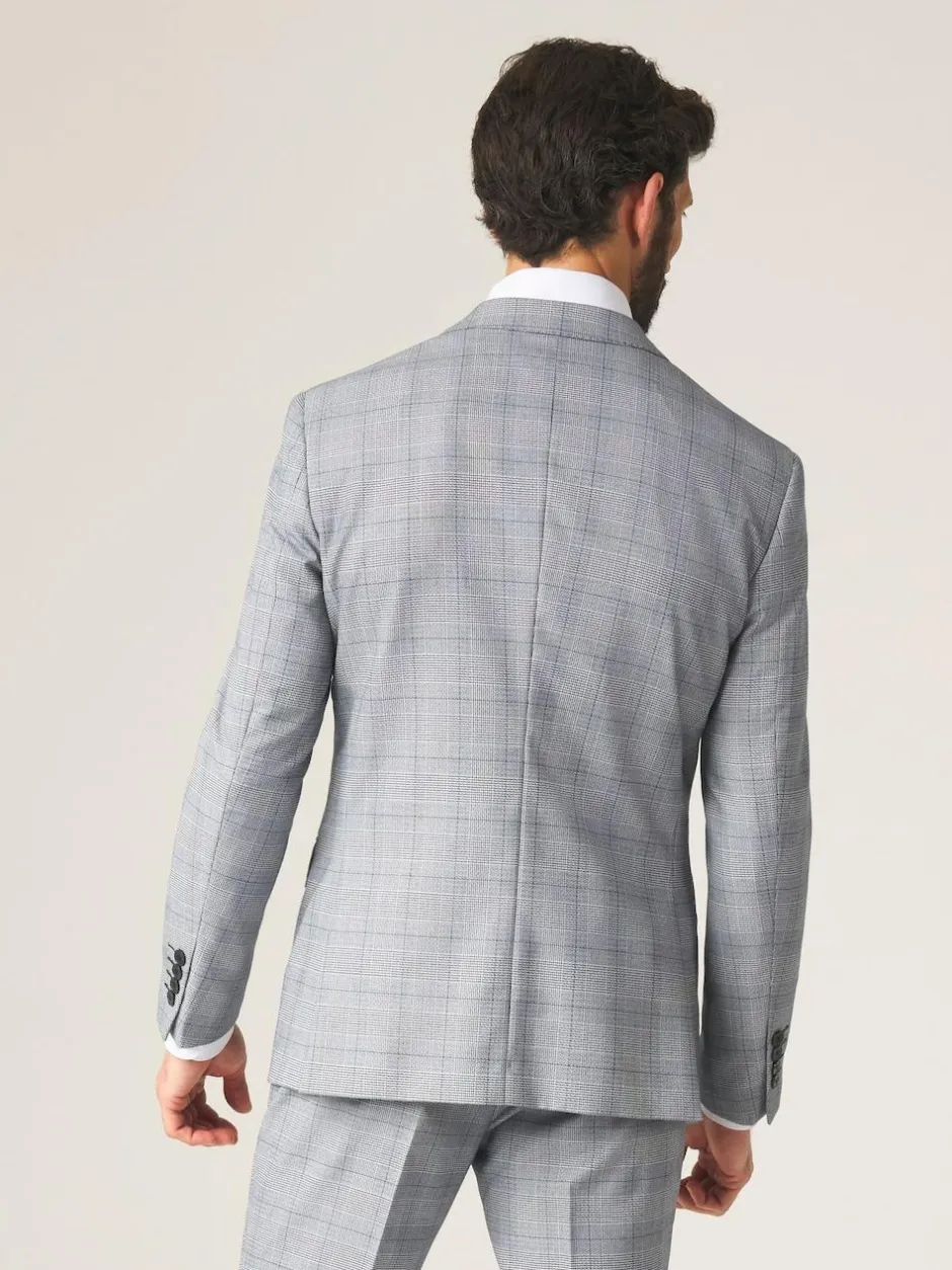 Skopes Slim Fit Anello Check Suit Jacket Grey Discount