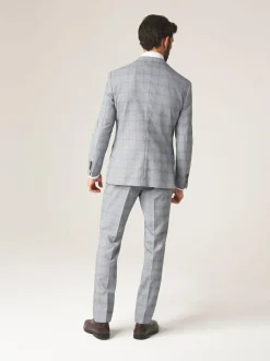 Skopes Slim Fit Anello Check Suit Jacket Grey Discount