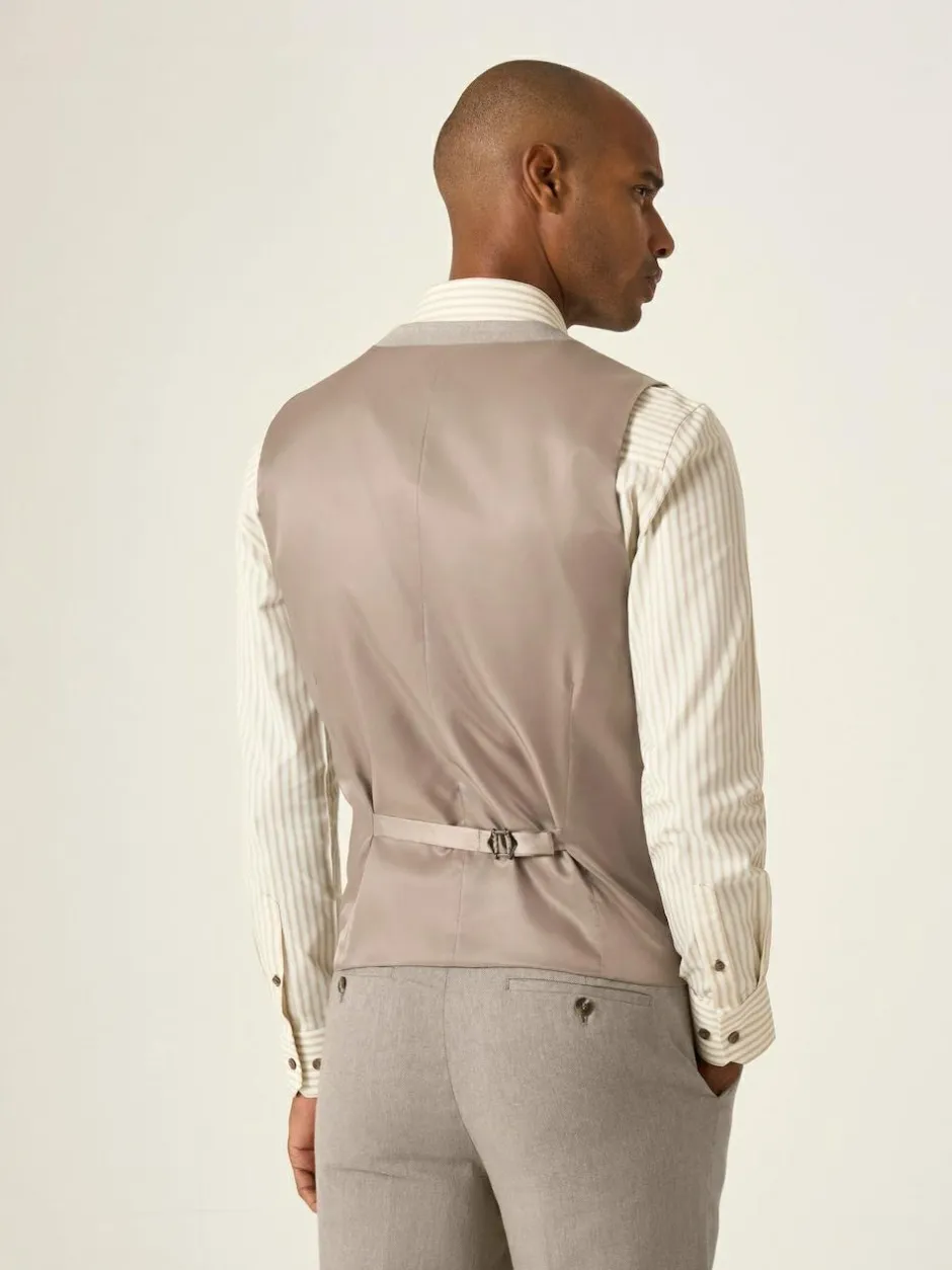 Skopes Single Breasted Tailored Fit Calvados Linen Blend Suit Waistcoat Natural Online