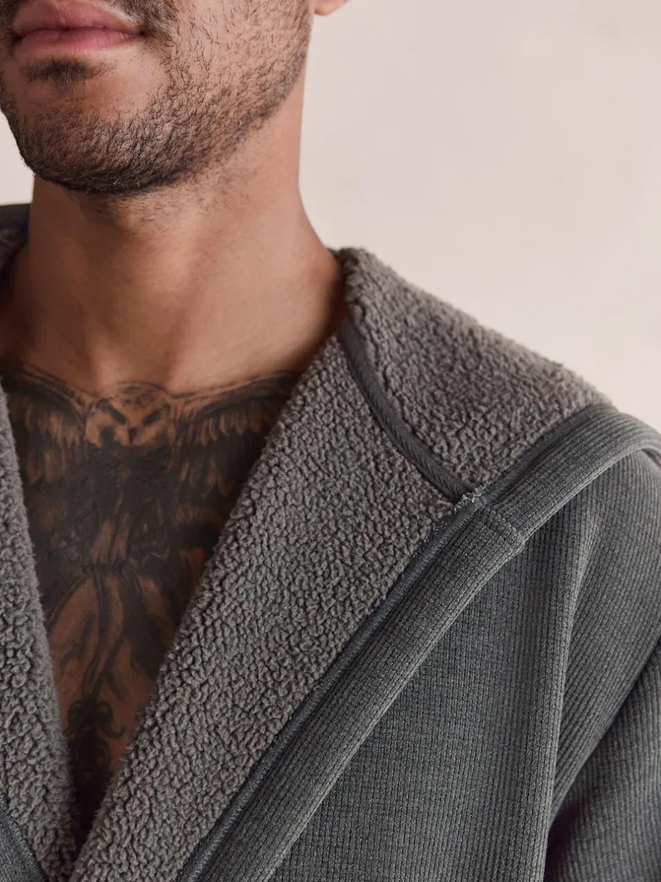 Next Corded Textured Dressing Gown Slate Grey Best