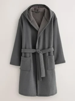 Next Corded Textured Dressing Gown Slate Grey Best