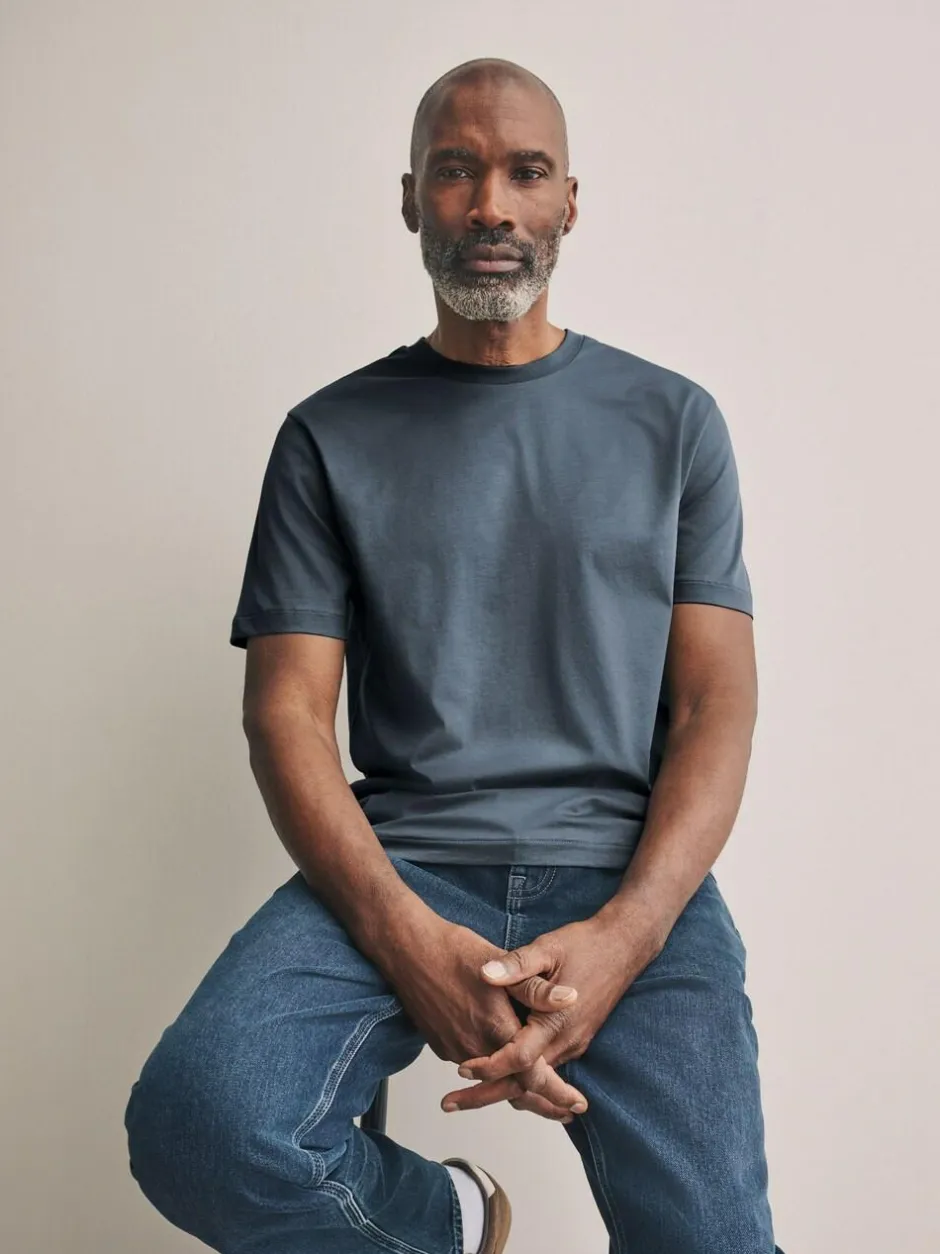 Next Slate Grey Regular Fit Signature SUPIMA® Cotton Crew Neck T-Shirt Online