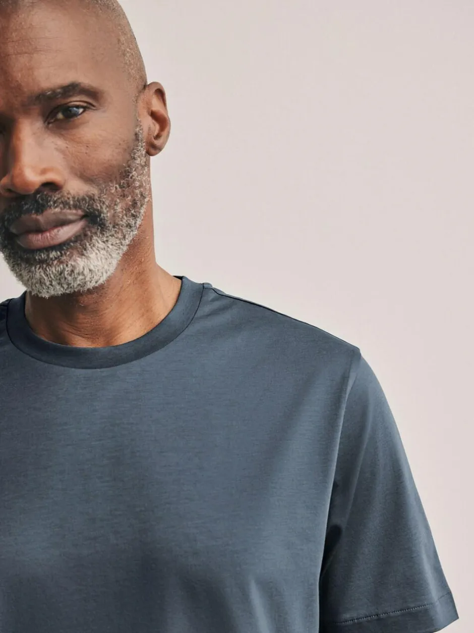 Next Slate Grey Regular Fit Signature SUPIMA® Cotton Crew Neck T-Shirt Online