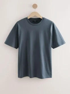 Next Slate Grey Regular Fit Signature SUPIMA® Cotton Crew Neck T-Shirt Online