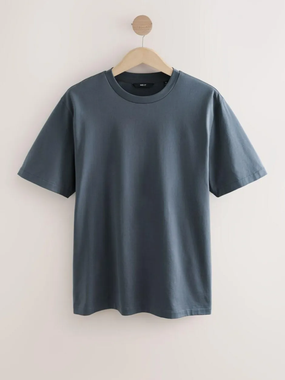 Next Slate Grey Regular Fit Signature SUPIMA® Cotton Crew Neck T-Shirt Online