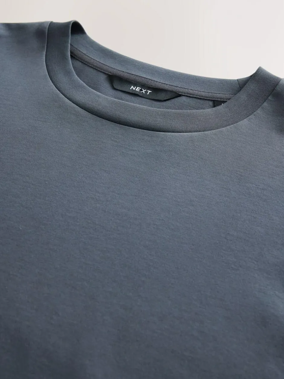 Next Slate Grey Regular Fit Signature SUPIMA® Cotton Crew Neck T-Shirt Online