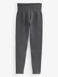 Next Slate Grey Ribbed Seamless High Waist Leggings Hot