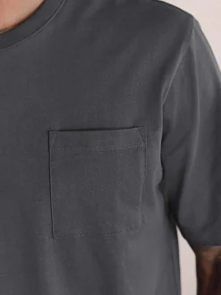 Next Slate Grey Short Sleeve Jersey Pyjamas Set New