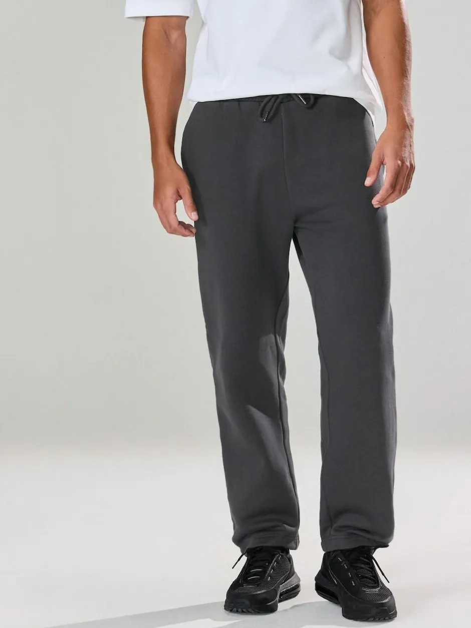 Next Slate Grey Straight Fit Relaxed Fit Brushback Heavyweight Joggers Outlet