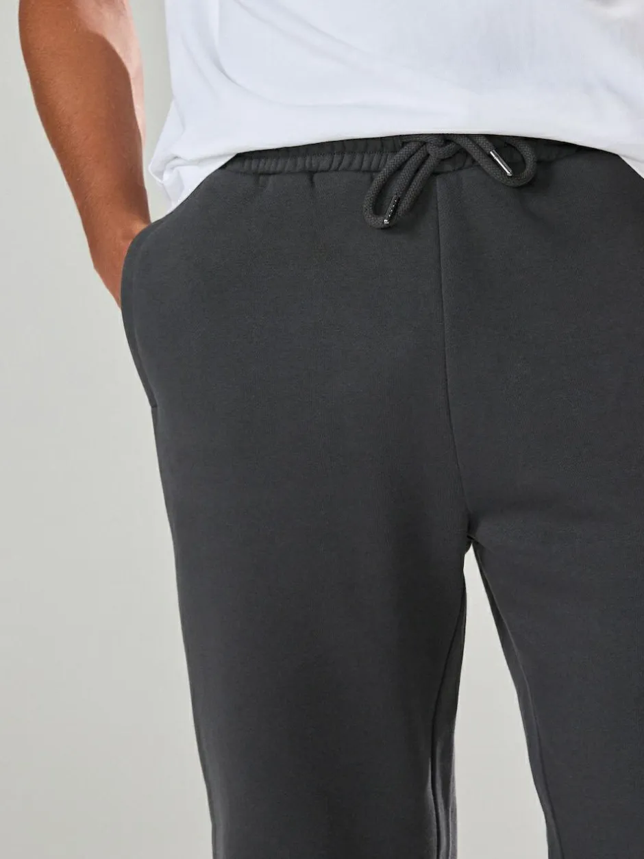 Next Slate Grey Straight Fit Relaxed Fit Brushback Heavyweight Joggers Outlet