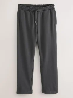 Next Slate Grey Straight Fit Relaxed Fit Brushback Heavyweight Joggers Outlet