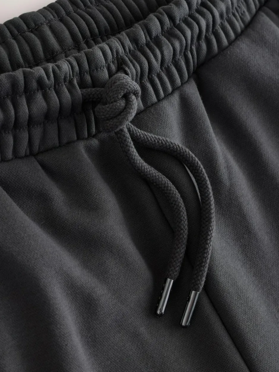 Next Slate Grey Straight Fit Relaxed Fit Brushback Heavyweight Joggers Outlet