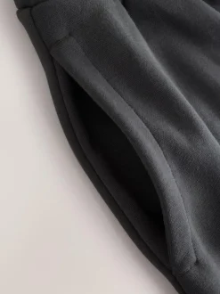 Next Slate Grey Straight Fit Relaxed Fit Brushback Heavyweight Joggers Outlet