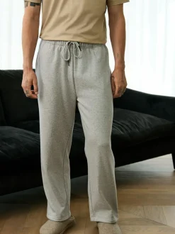 Next Velour Lined Open Hem Joggers Slate Grey New