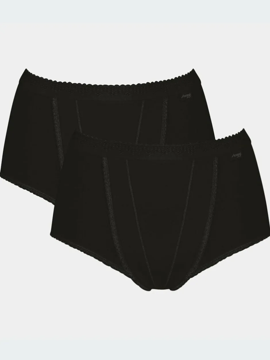Sloggi Tummy Control 2 Pack Knickers Black Best