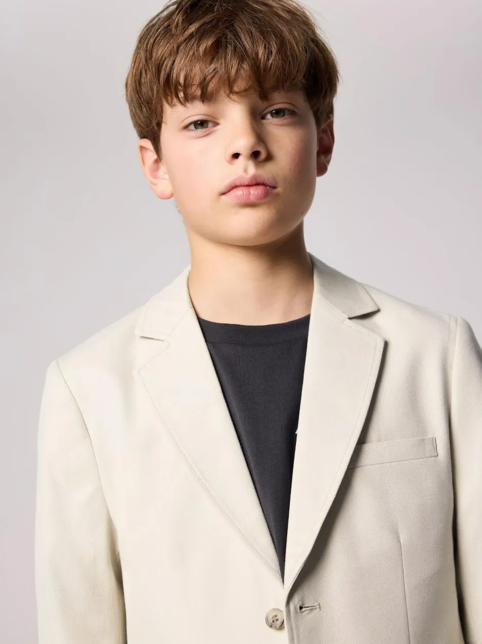 smALLSAINTS Beige Boys Relaxed Fit Sainte Suit Jacket