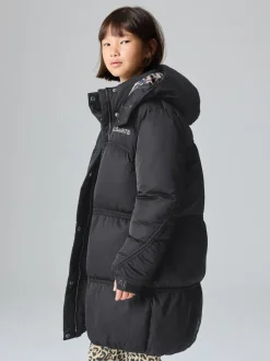 smALLSAINTS Black Ruched Longline Padded Coat Sale