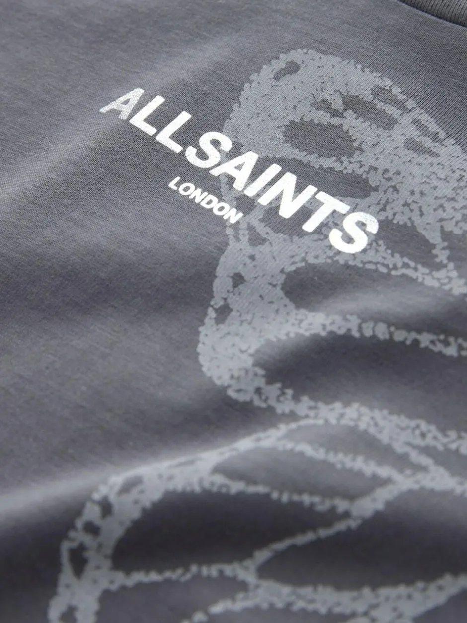 smALLSAINTS Charcoal Grey Asymmetric Hem Crew Neck Cotton T-Shirt Discount