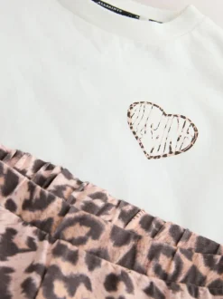 smALLSAINTS Leopard Lover T-Shirt and Wide Leg Leggings Set