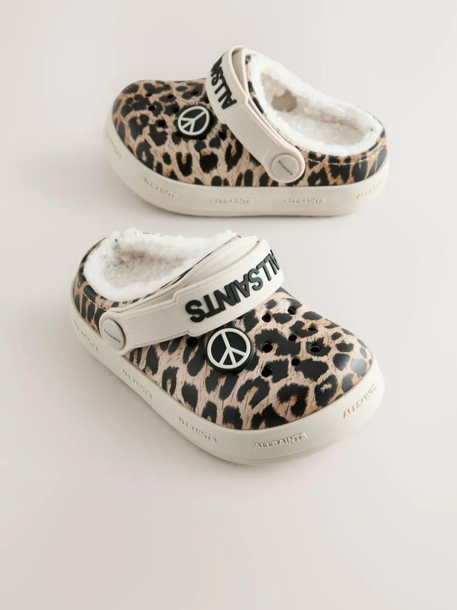 smALLSAINTS Print Borg Lined Clog Slippers Leopard Online