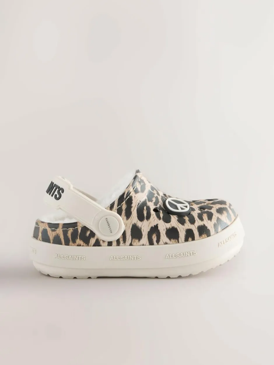 smALLSAINTS Print Borg Lined Clog Slippers Leopard Online
