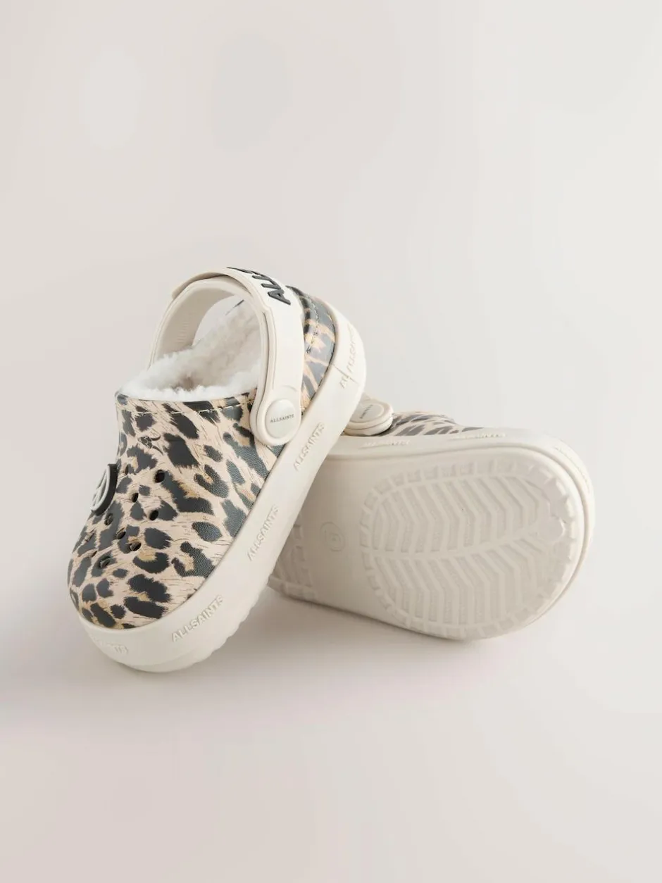 smALLSAINTS Print Borg Lined Clog Slippers Leopard Online