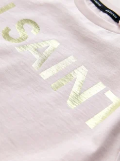 smALLSAINTS Light Pink Biggy Logo Relaxed Crew T-Shirt Clearance
