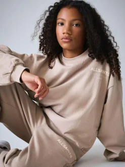 smALLSAINTS Pale Pink Underground Satin Panel Sweatshirt and Wide Leg Joggers Set