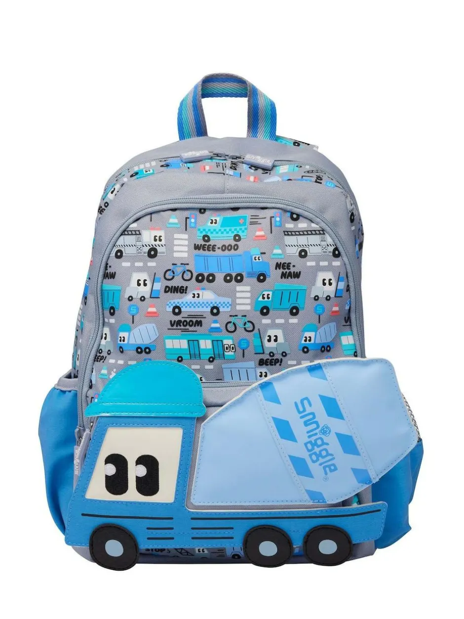 Smiggle Ready Set Go Junior Character Backpack Grey