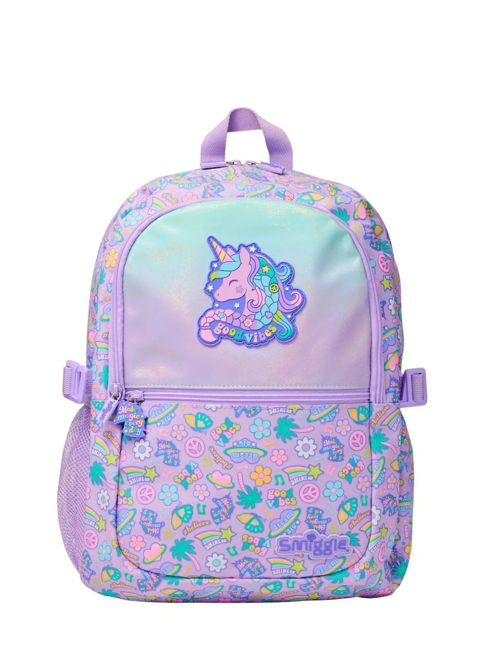 Smiggle Purple All Stars Classic Attach Backpack